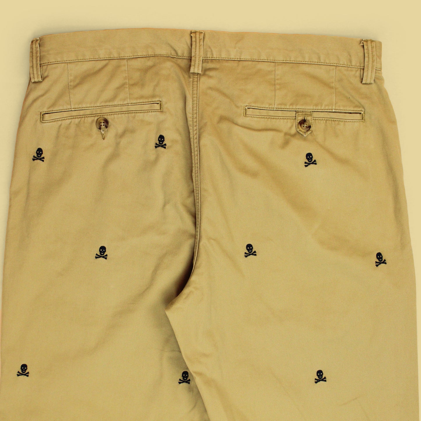 Polo Ralph Lauren Skull & Cross Bones Embroidered Stretch Straight Fit Chino Pants