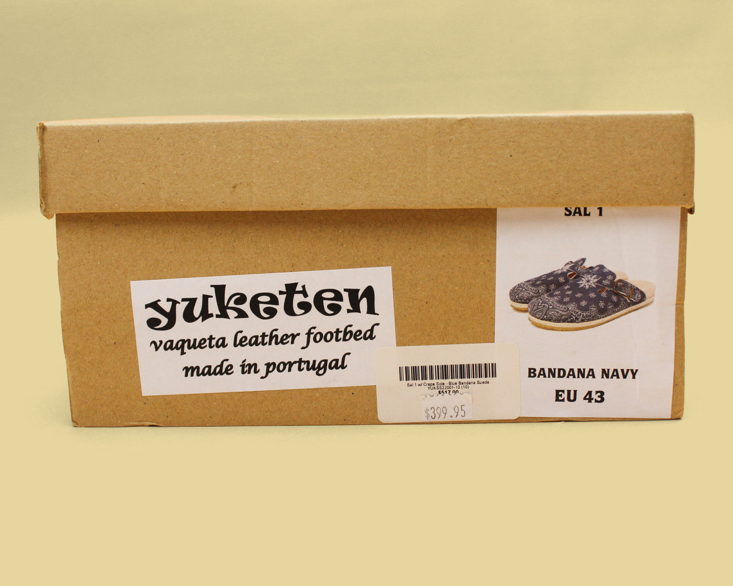 Yuketen Blue Bandana Print Suede Crepe Sole Sal 1 Clogs