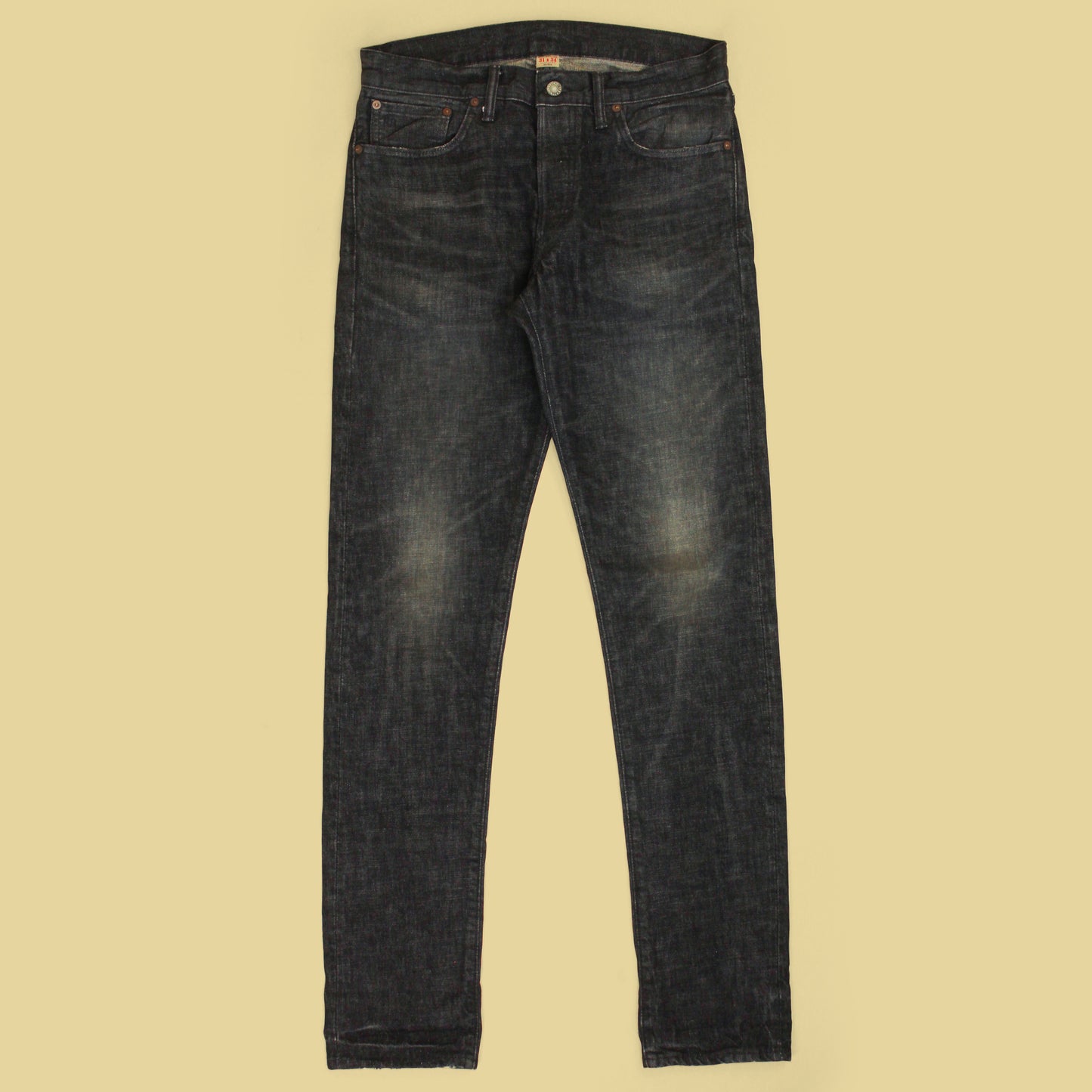 RRL Faded Black Selvedge Denim Slim Narrow Jeans