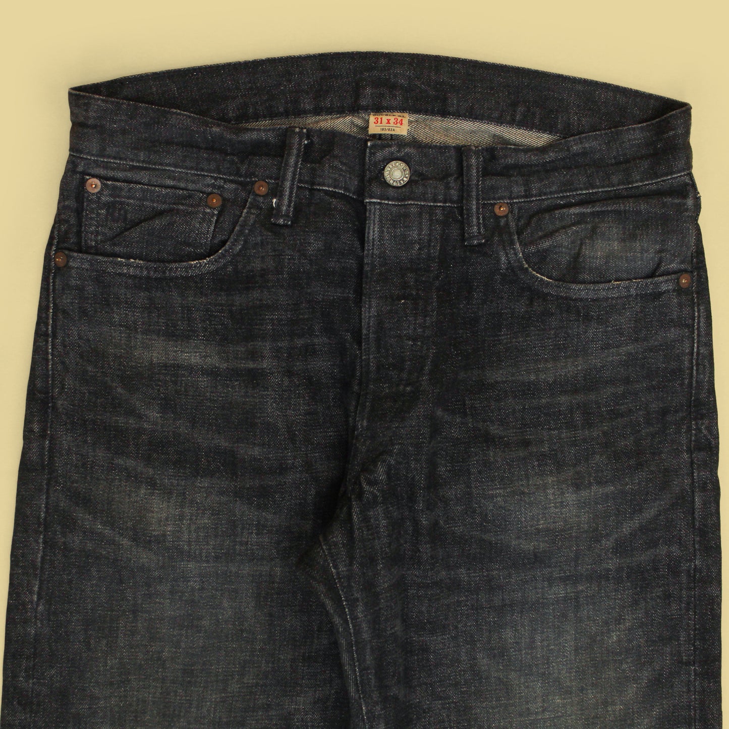 RRL Faded Black Selvedge Denim Slim Narrow Jeans