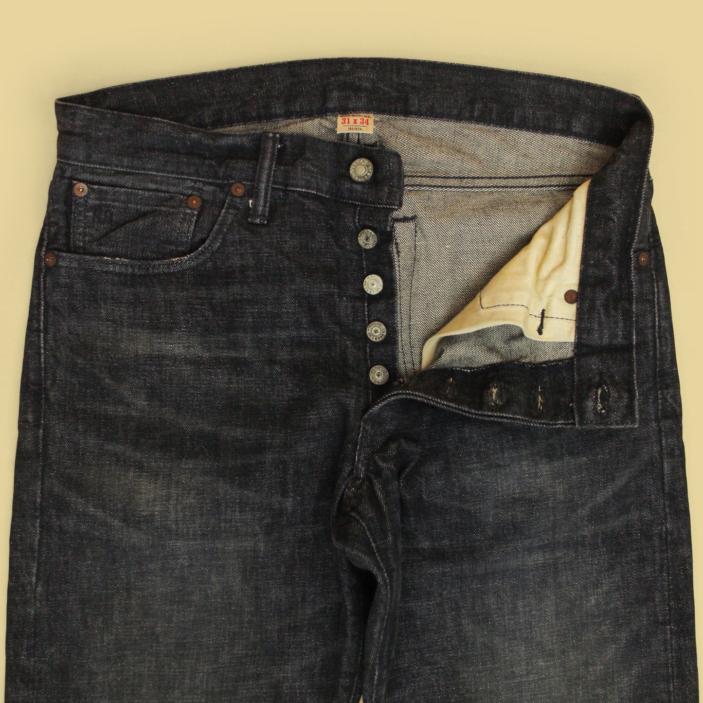 RRL Faded Black Selvedge Denim Slim Narrow Jeans