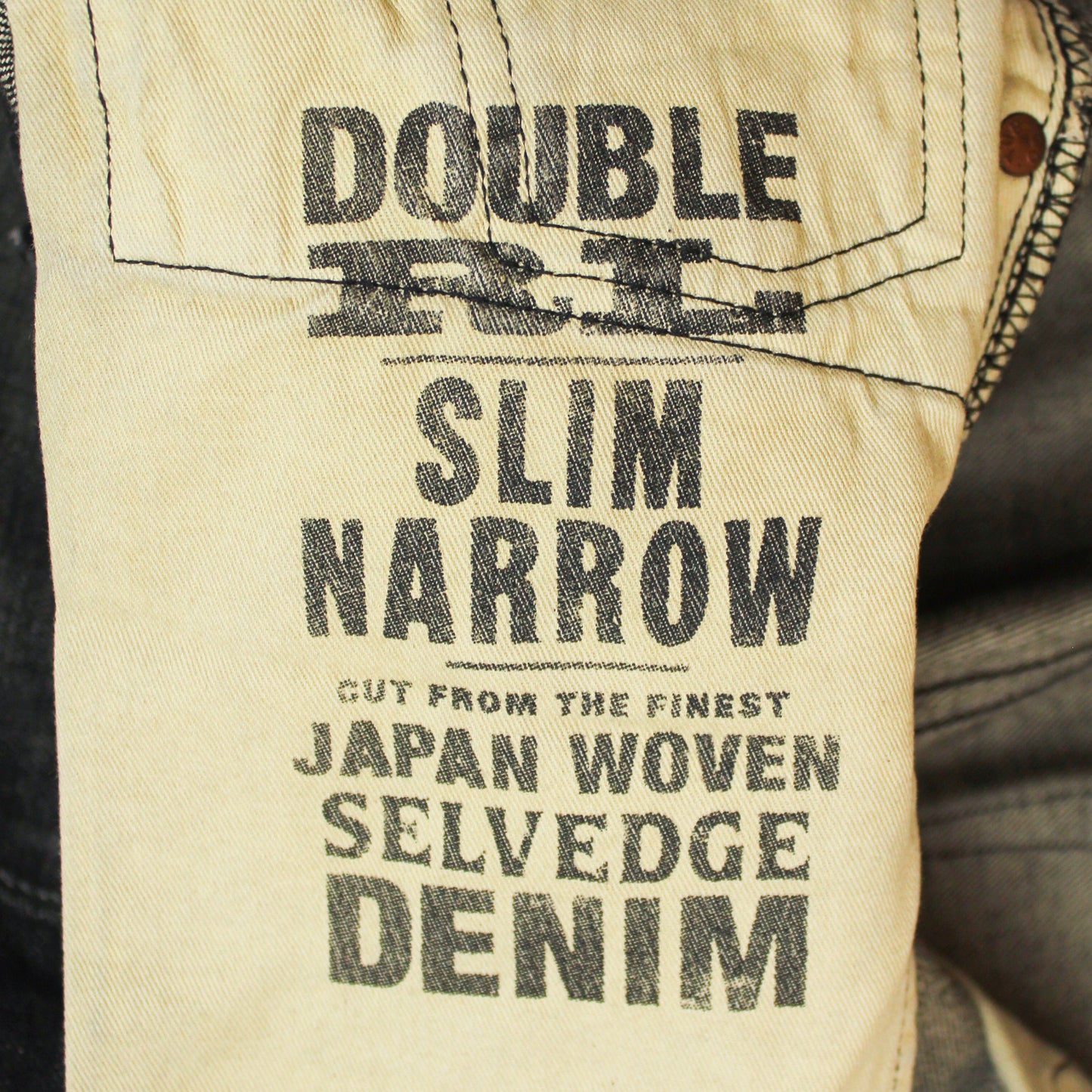 RRL Faded Black Selvedge Denim Slim Narrow Jeans