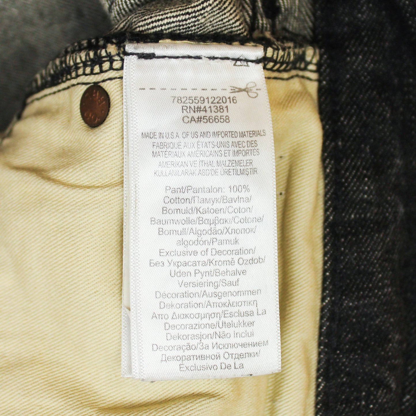 RRL Faded Black Selvedge Denim Slim Narrow Jeans