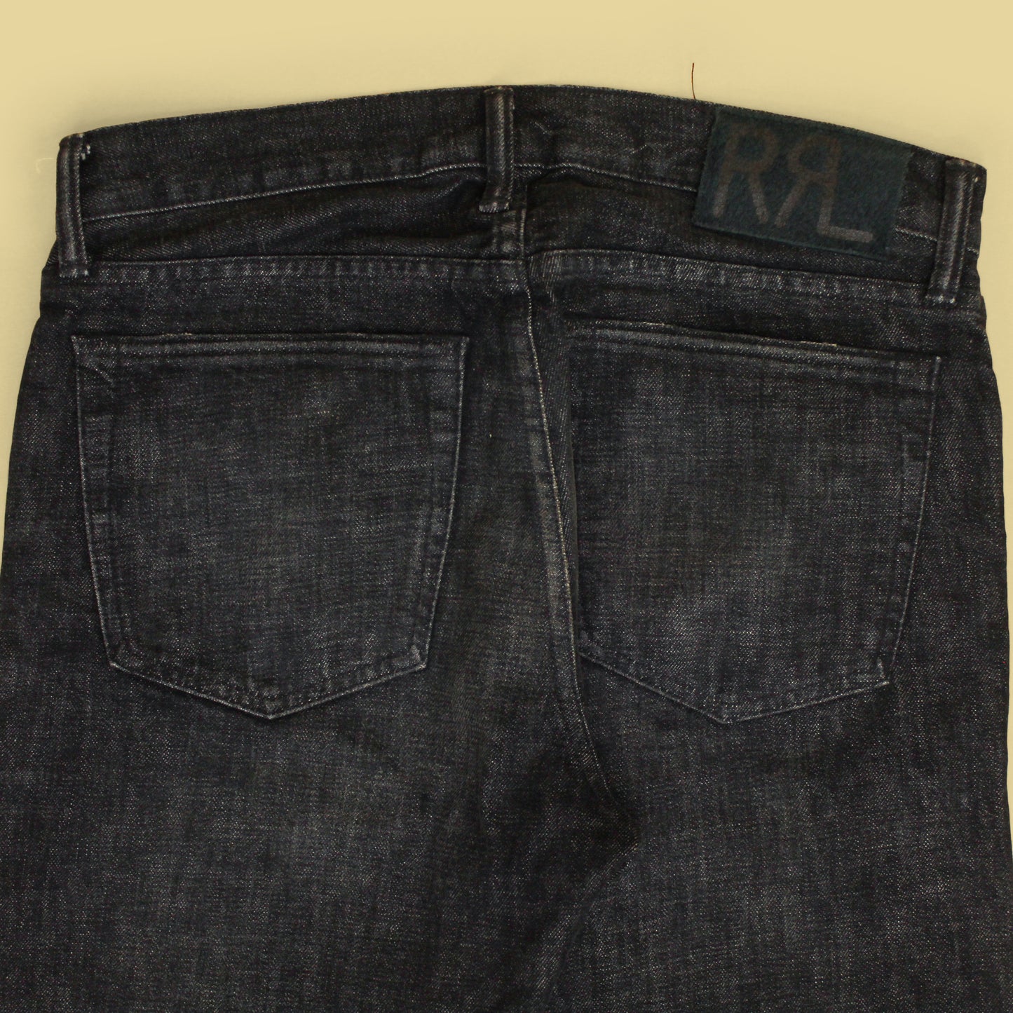 RRL Faded Black Selvedge Denim Slim Narrow Jeans