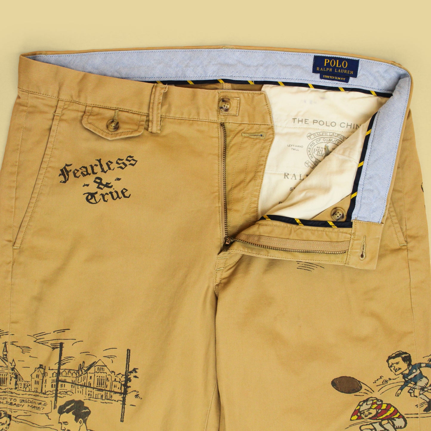 Polo Ralph Lauren Rugby Print Twill Stretch Straight Fit Chino Pants