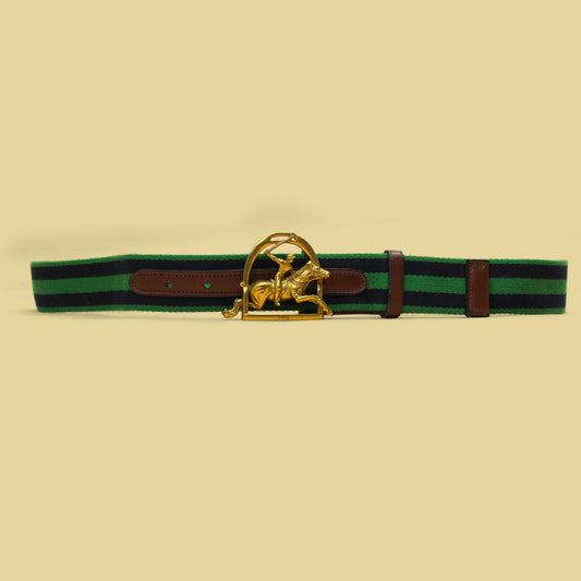Polo Ralph Lauren Striped Webbing Belt with Polo Brass Buckle