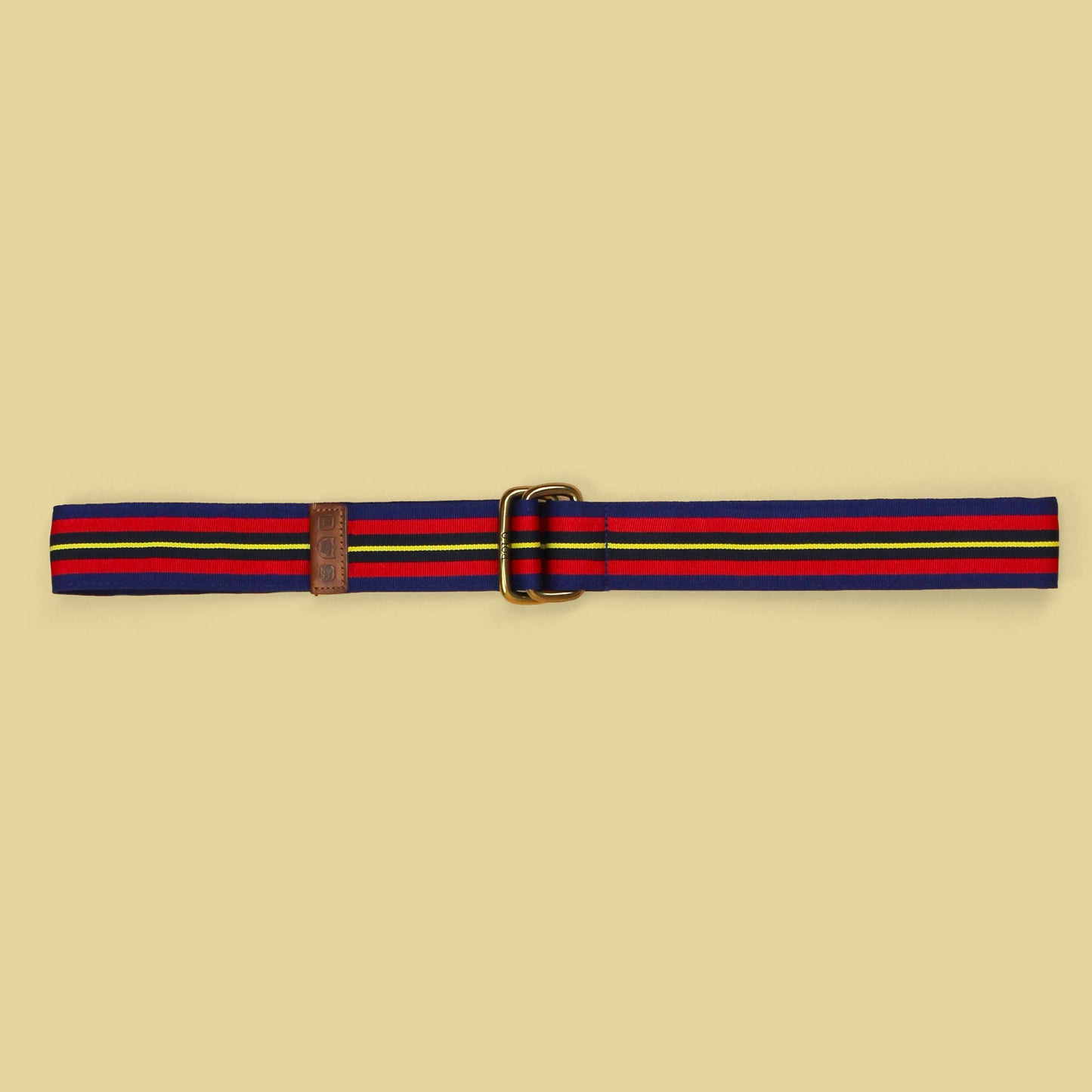 Polo Ralph Lauren Striped Grosgrain Ribbon Double Ring Belt