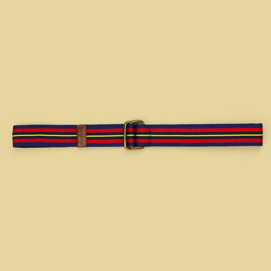 Polo Ralph Lauren Striped Grosgrain Ribbon Double Ring Belt
