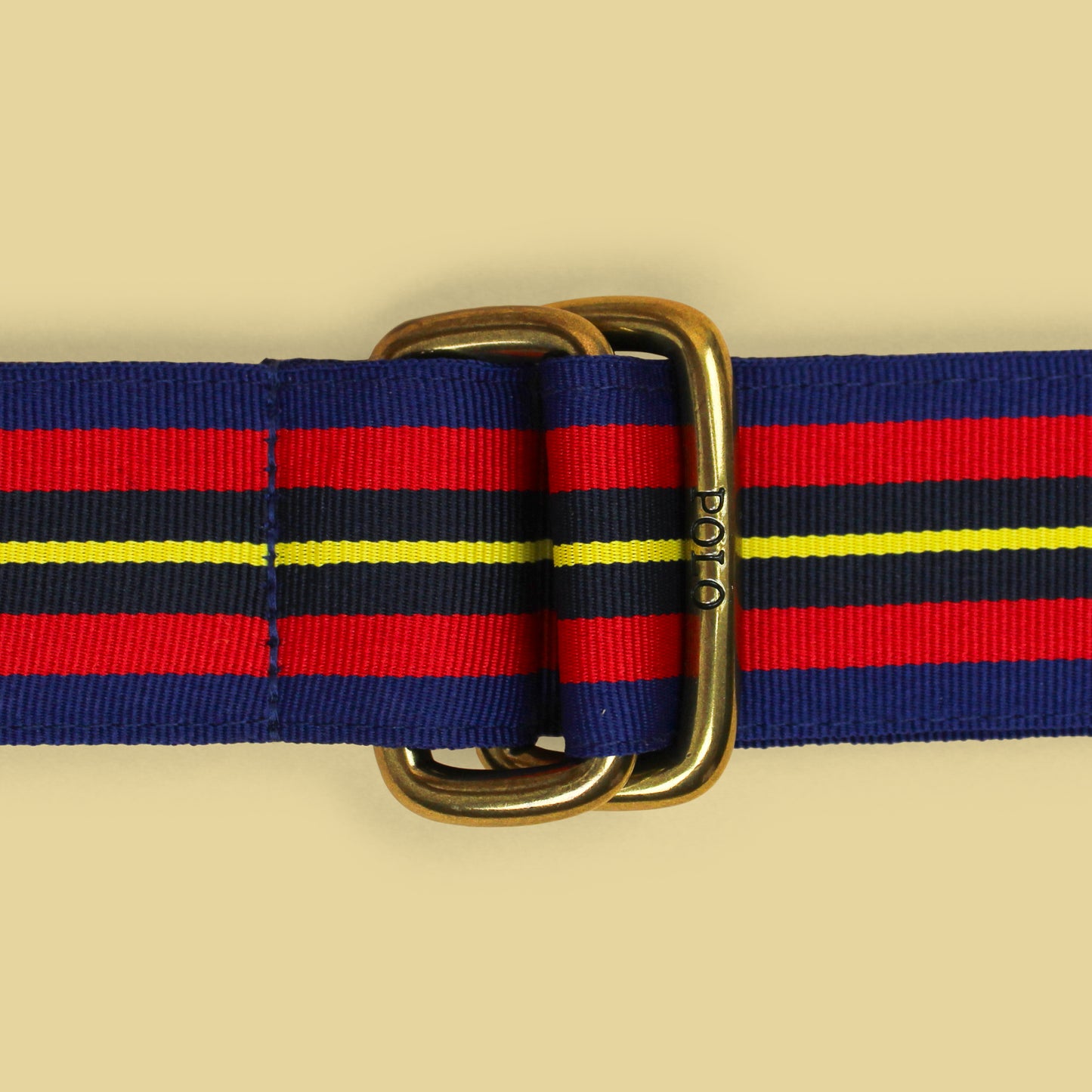 Polo Ralph Lauren Striped Grosgrain Ribbon Double Ring Belt