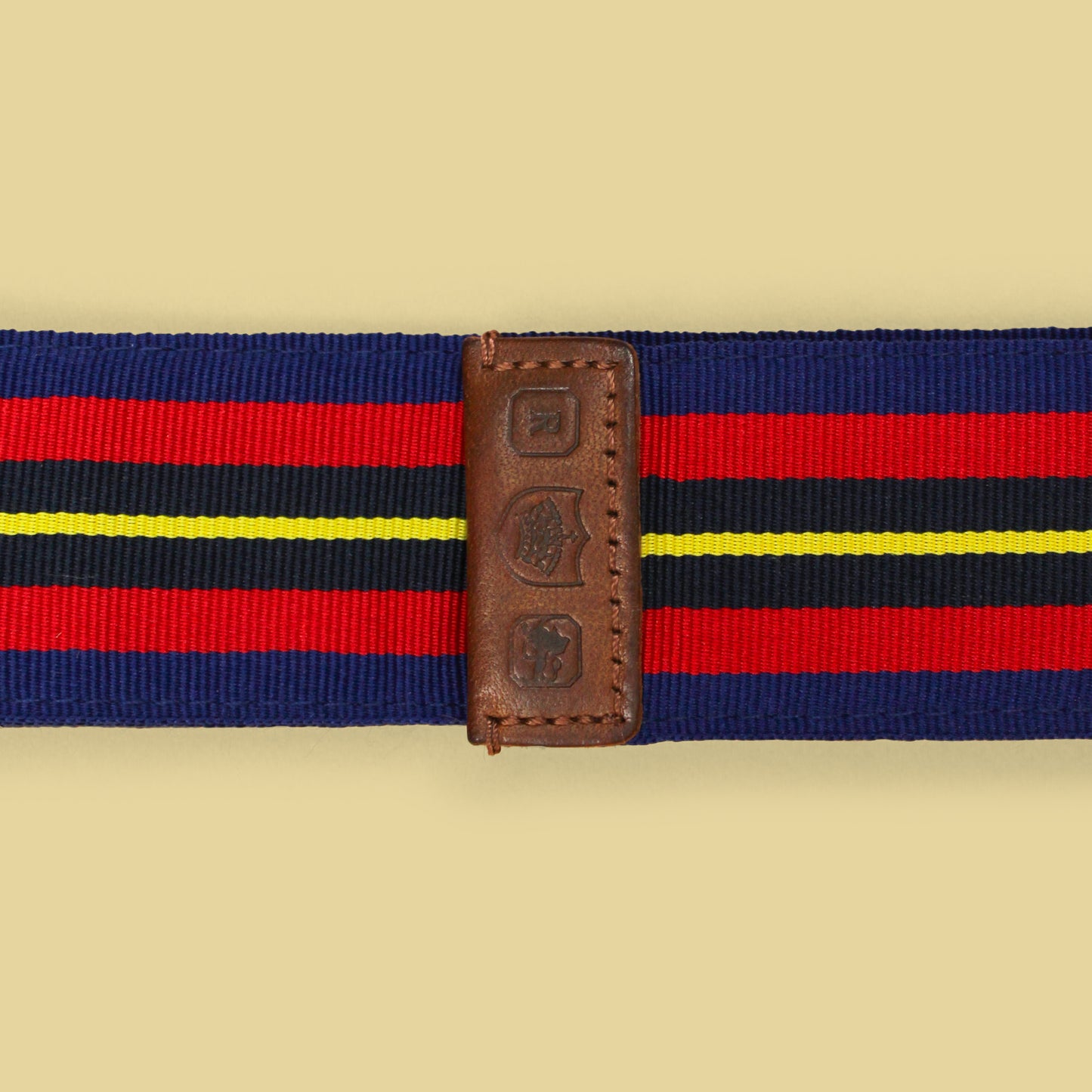 Polo Ralph Lauren Striped Grosgrain Ribbon Double Ring Belt