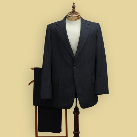 J. Press Charcoal Pinstripe Wool Flannel Suit