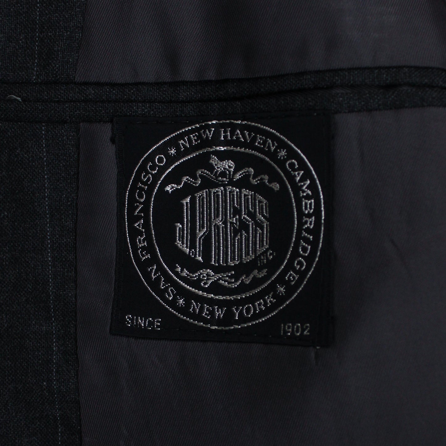 J. Press Charcoal Pinstripe Wool Flannel Suit