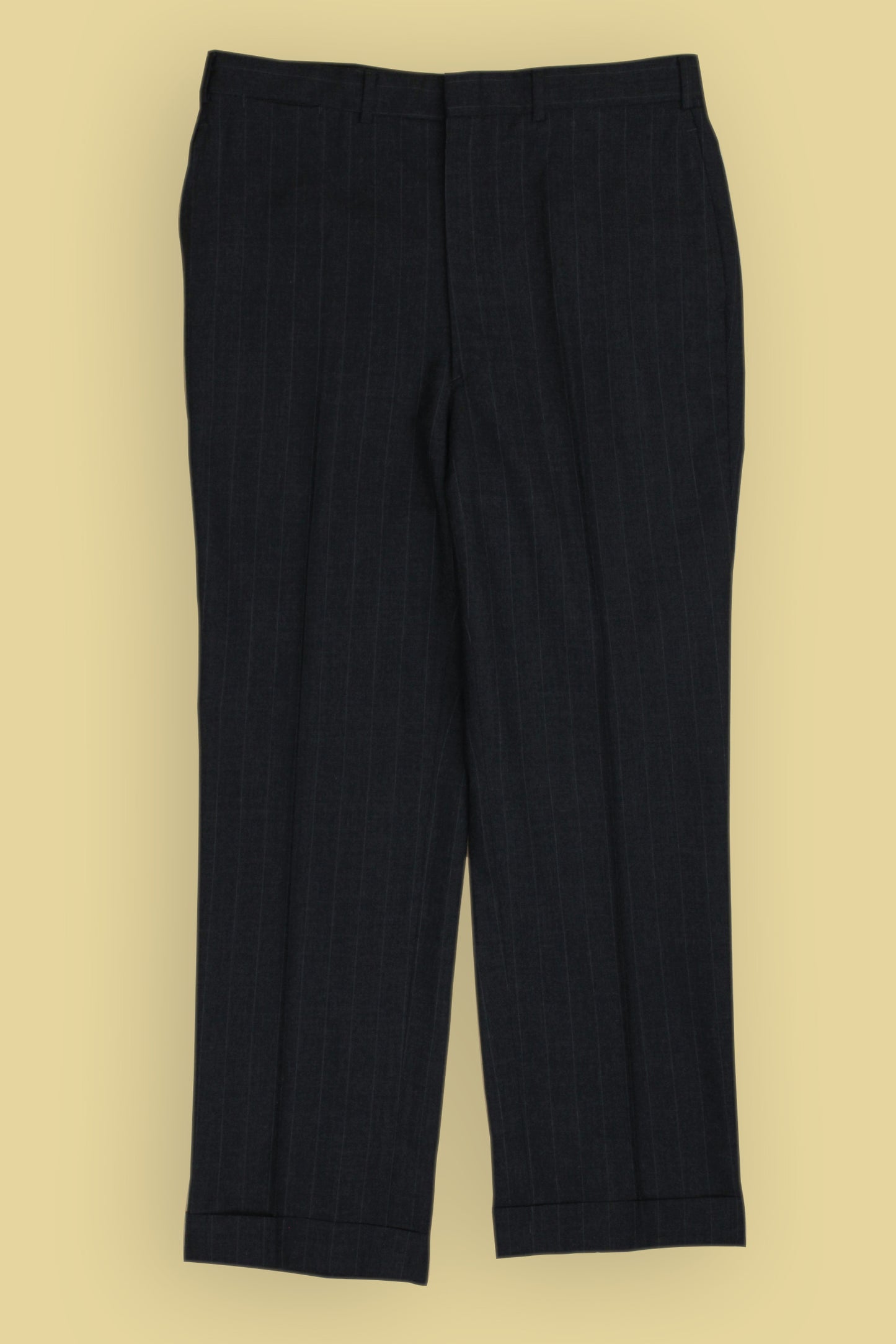 J. Press Charcoal Pinstripe Wool Flannel Suit