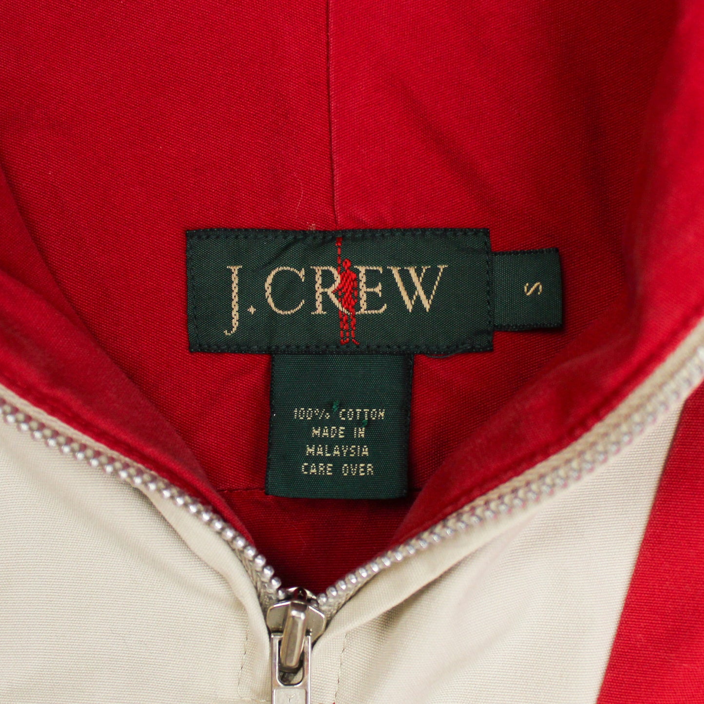 Vintage J. Crew Two-Tone Cotton Hooded Anorak Jacket