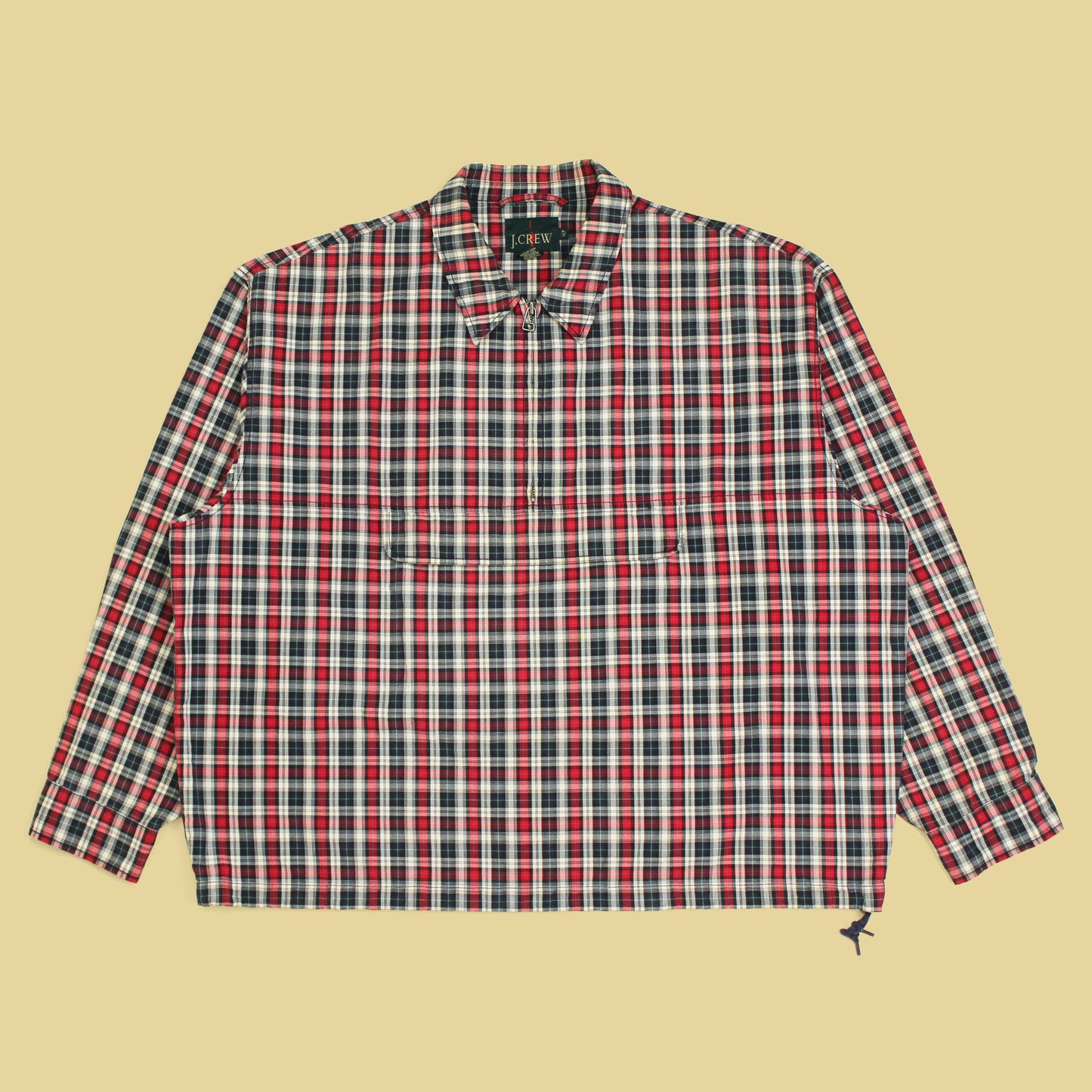 Vintage J. Crew Plaid Cotton Anorak Jacket