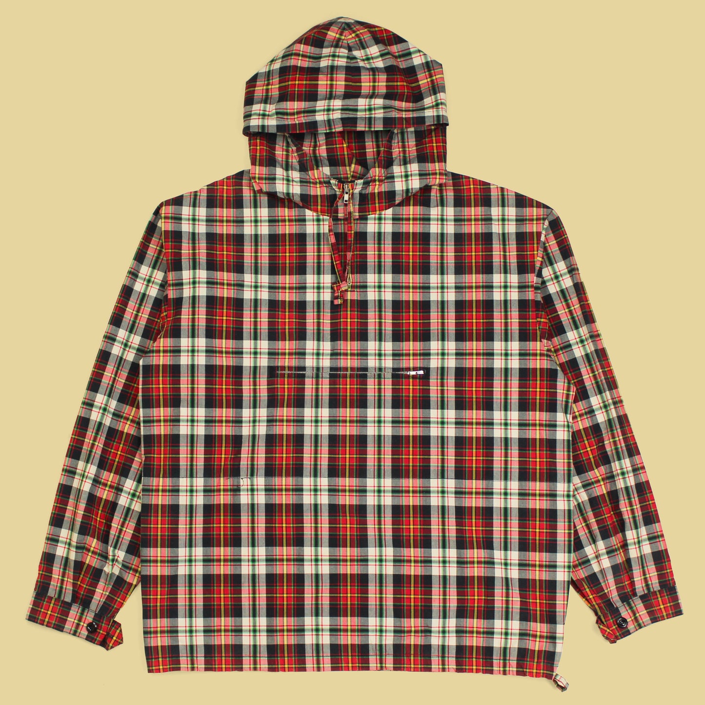 Vintage J. Crew Madras Hooded Anorak Jacket