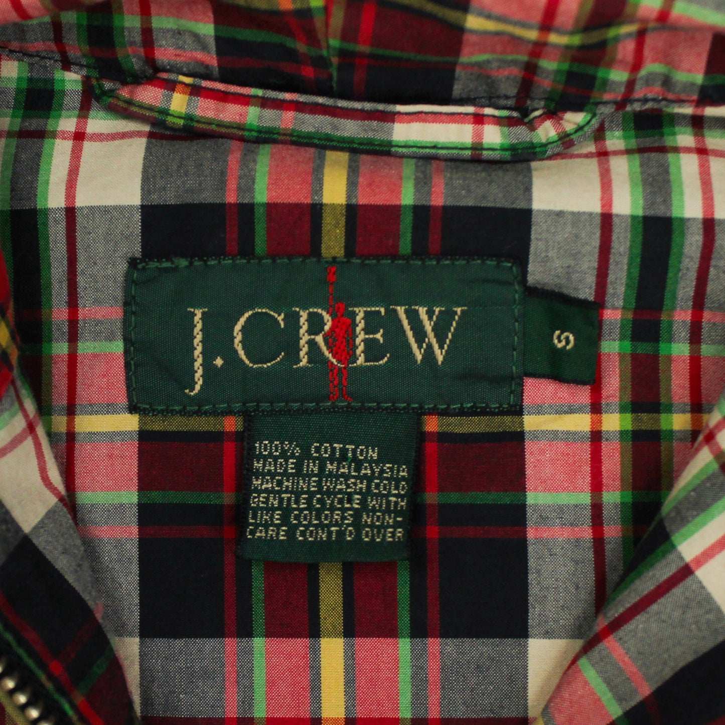 Vintage J. Crew Madras Hooded Anorak Jacket