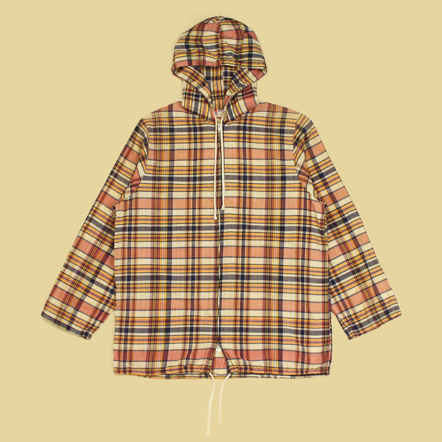 Vintage Bay Club Madras Full-Zip Hooded Surf Jacket