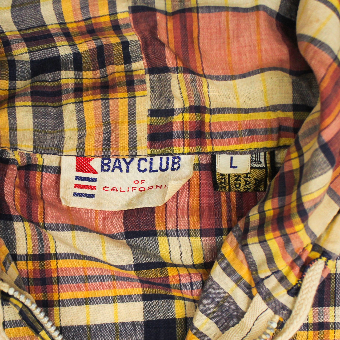 Vintage Bay Club Madras Full-Zip Hooded Surf Jacket