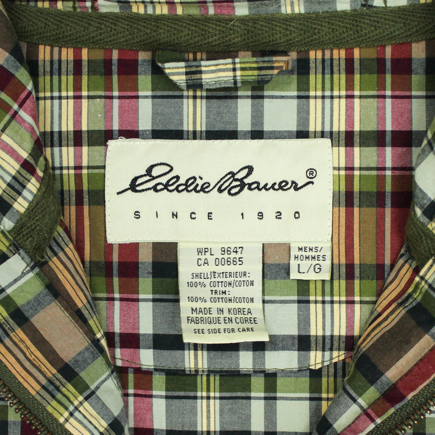 Vintage Eddie Bauer Madras Hooded Anorak Jacket