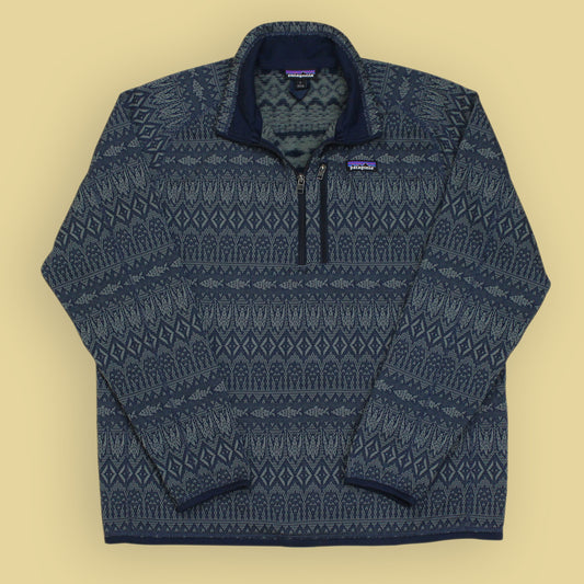 Patagonia "Falconer Legend" Fair Isle Pattern Fleece Better Sweater 1/4 Zip