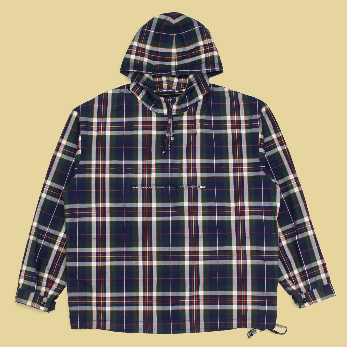 Vintage J. Crew Madras Hooded Anorak Jacket