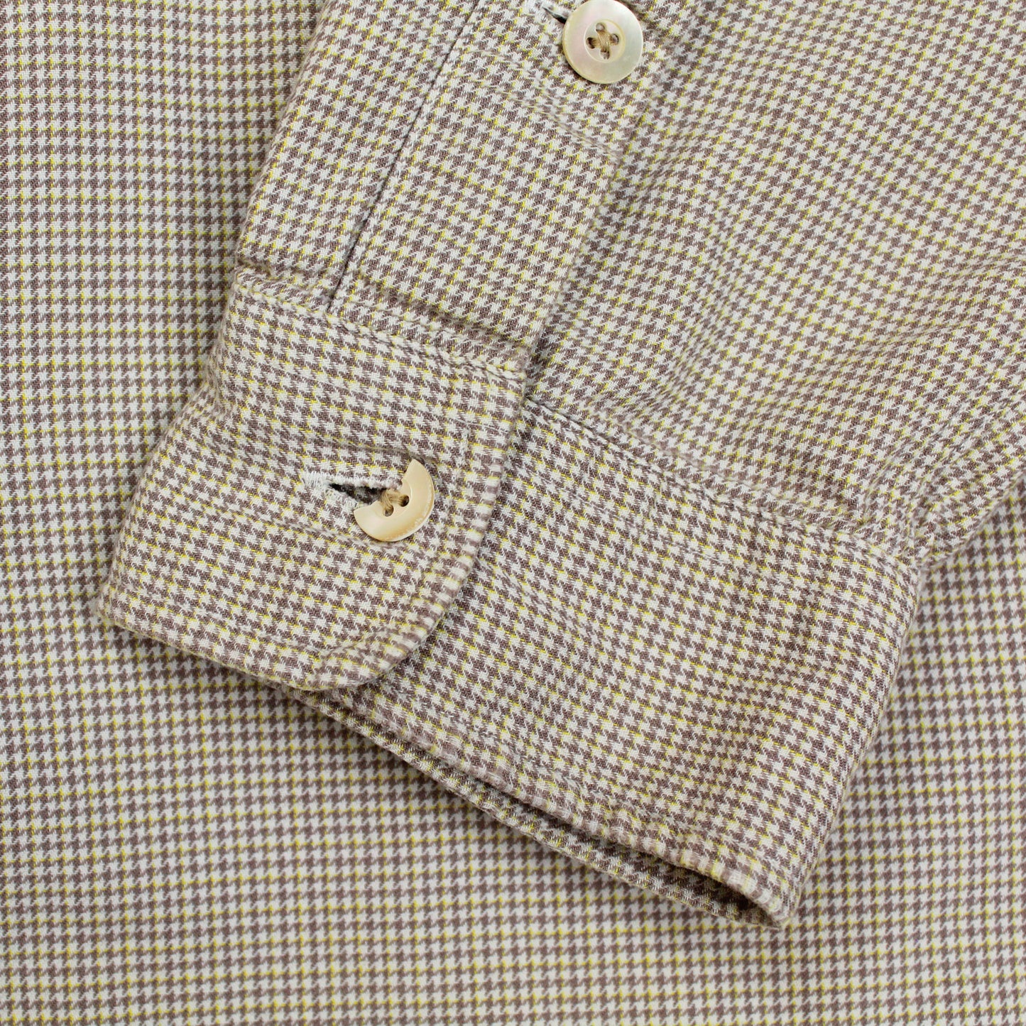 Double RL Houndstooth Check Cotton Loop Collar Shirt