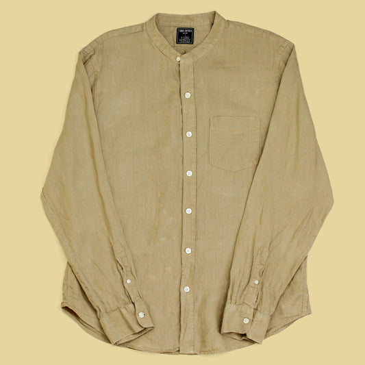 Todd Snyder Linen Band Collar Button-Up Shirt