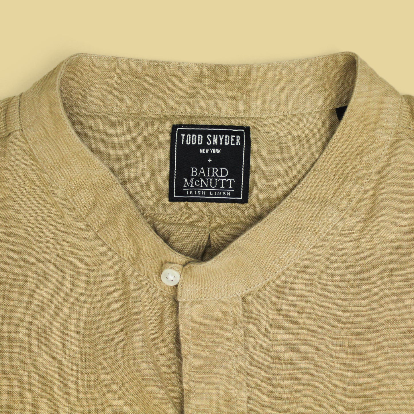 Todd Snyder Linen Band Collar Button-Up Shirt