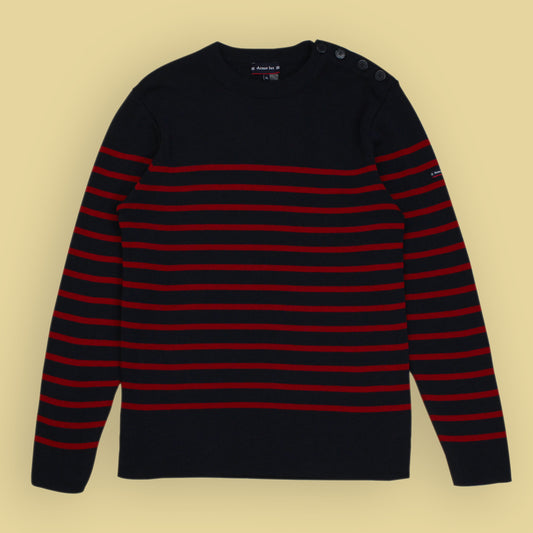 Armor Lux Merino Wool Striped Fisherman Sweater