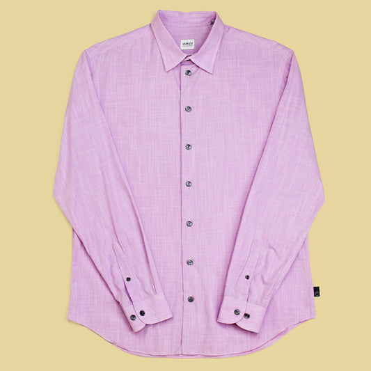 Armani Collezioni Micro-Check Cotton Button-Up Shirt