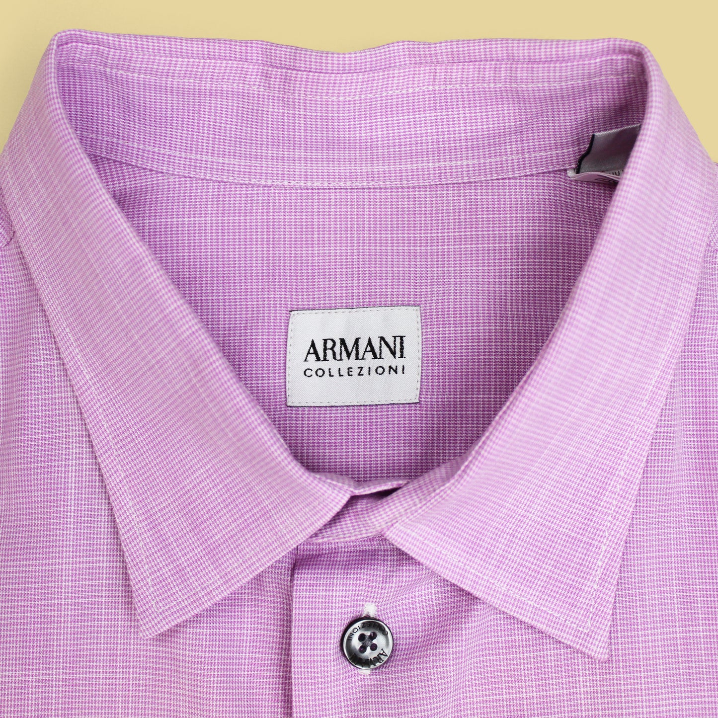 Armani Collezioni Micro-Check Cotton Button-Up Shirt