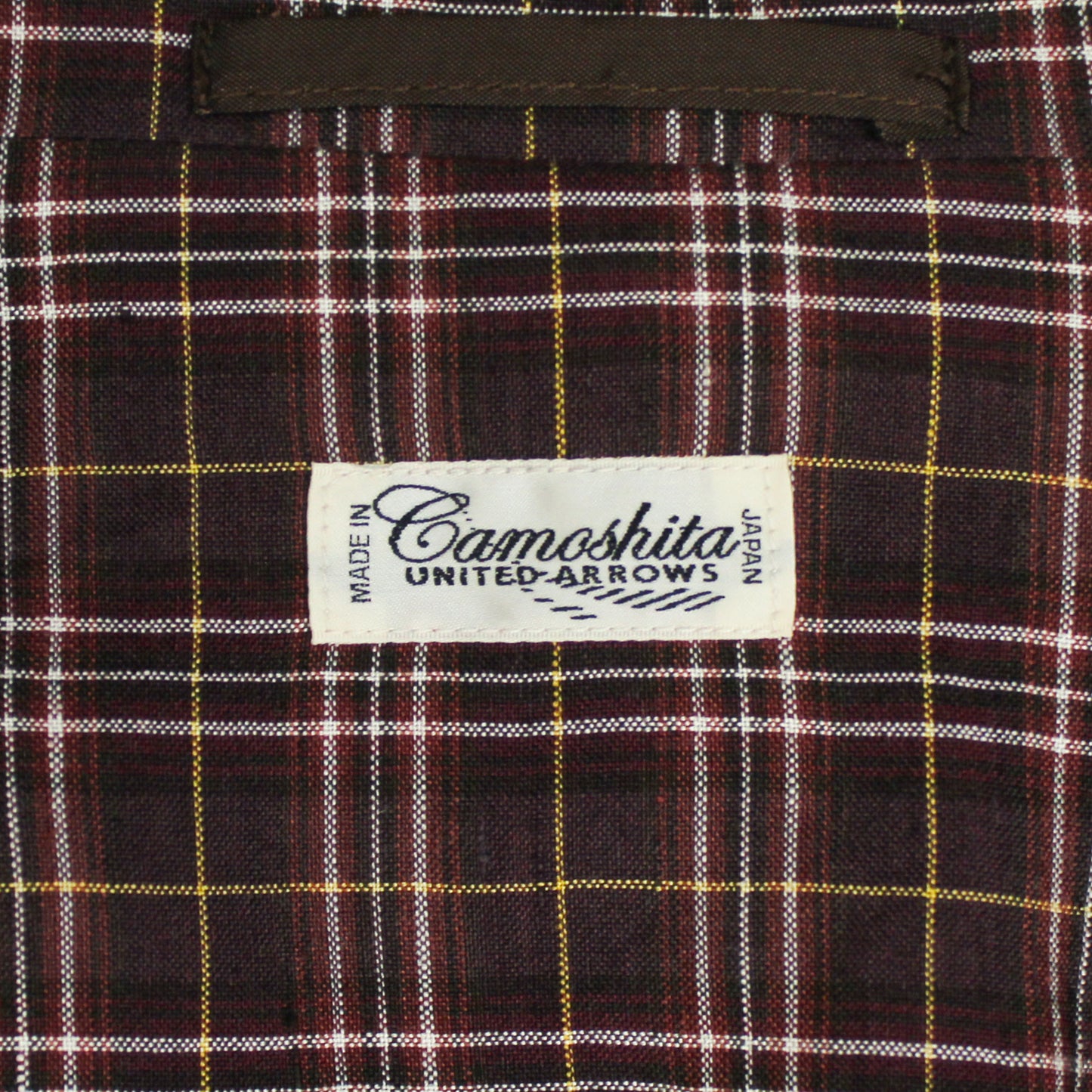 Camoshita United Arrows Plaid Linen Silk Unstructured Sport Coat