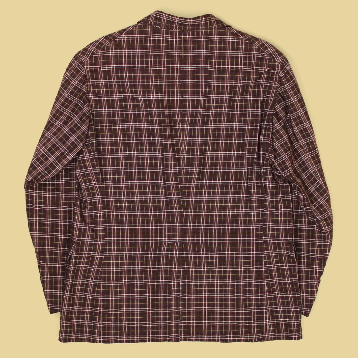 Camoshita United Arrows Plaid Linen Silk Unstructured Sport Coat