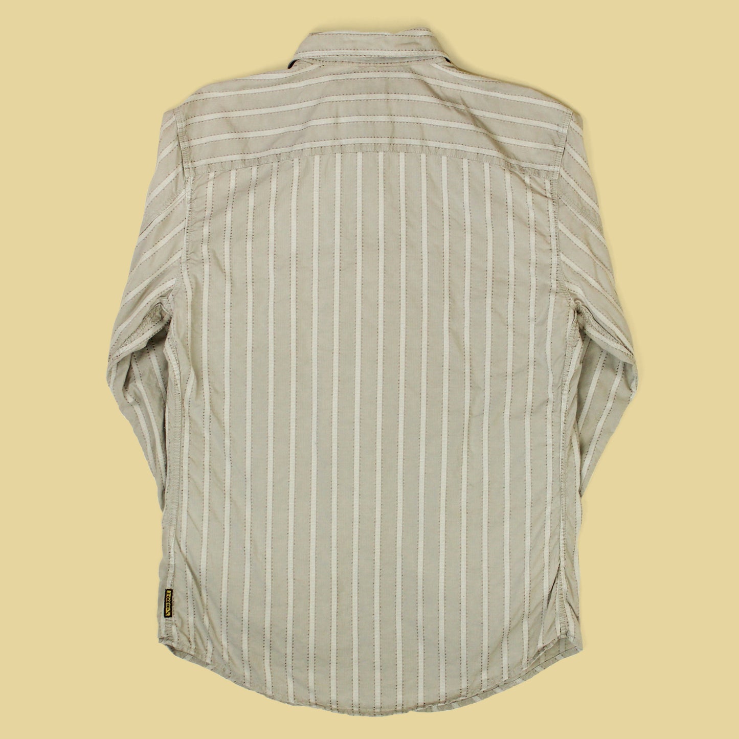 Vintage Armani Jeans Cotton Blend Textured Stripe Button-Up Shirt