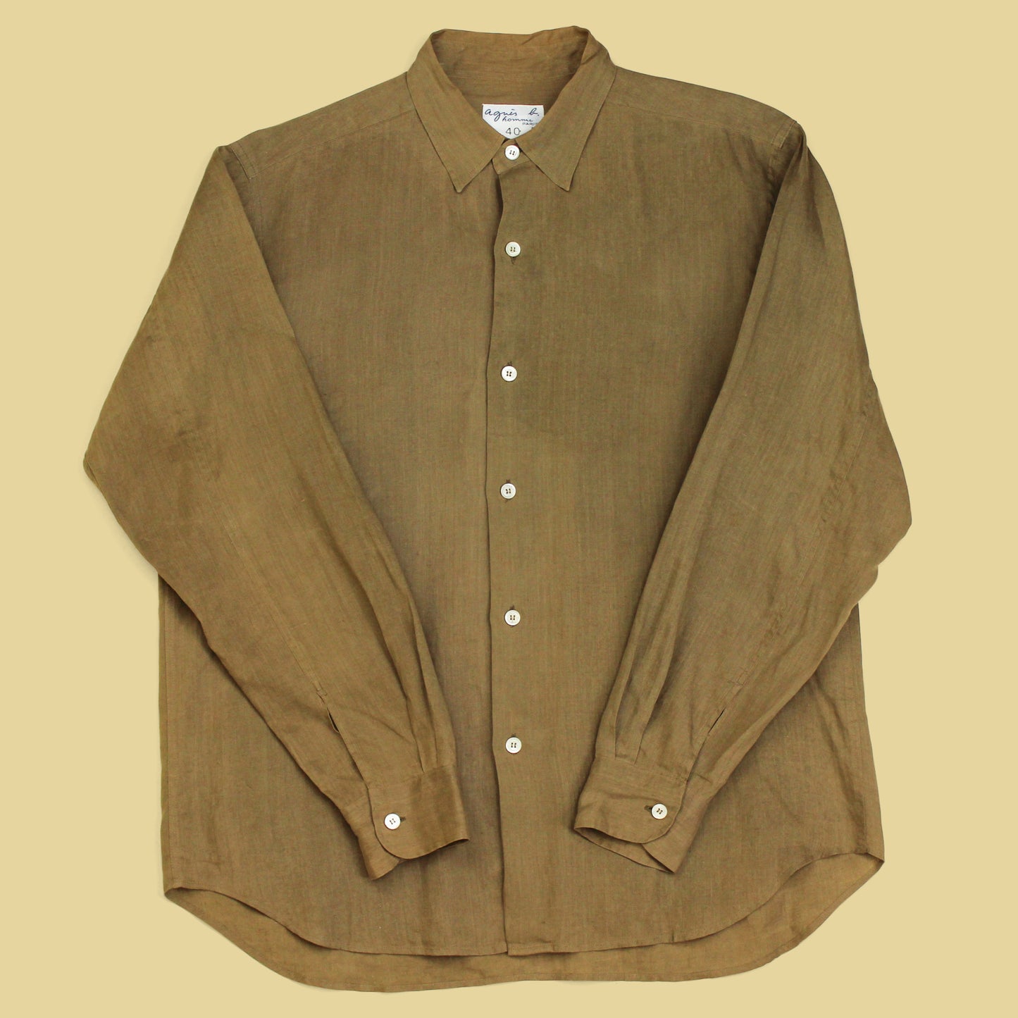 Vintage Agnes B. Linen Button-Up Shirt