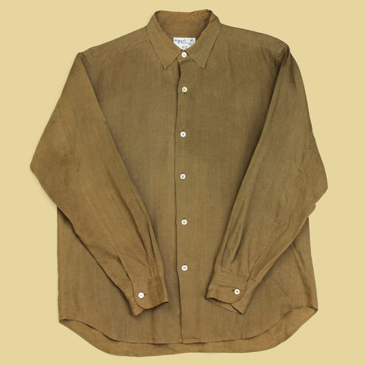 Vintage Agnes B. Linen Button-Up Shirt