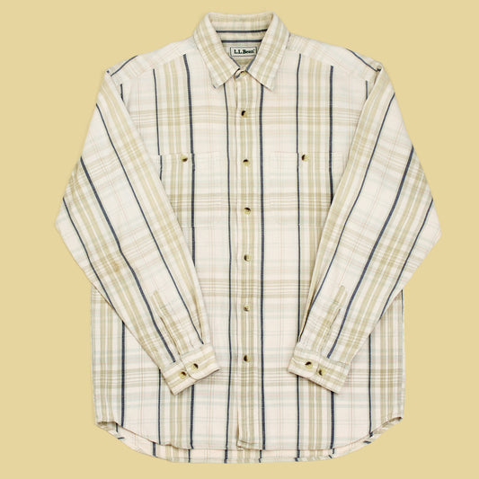 Vintage L.L. Bean Plaid Textured Cotton Work Shirt