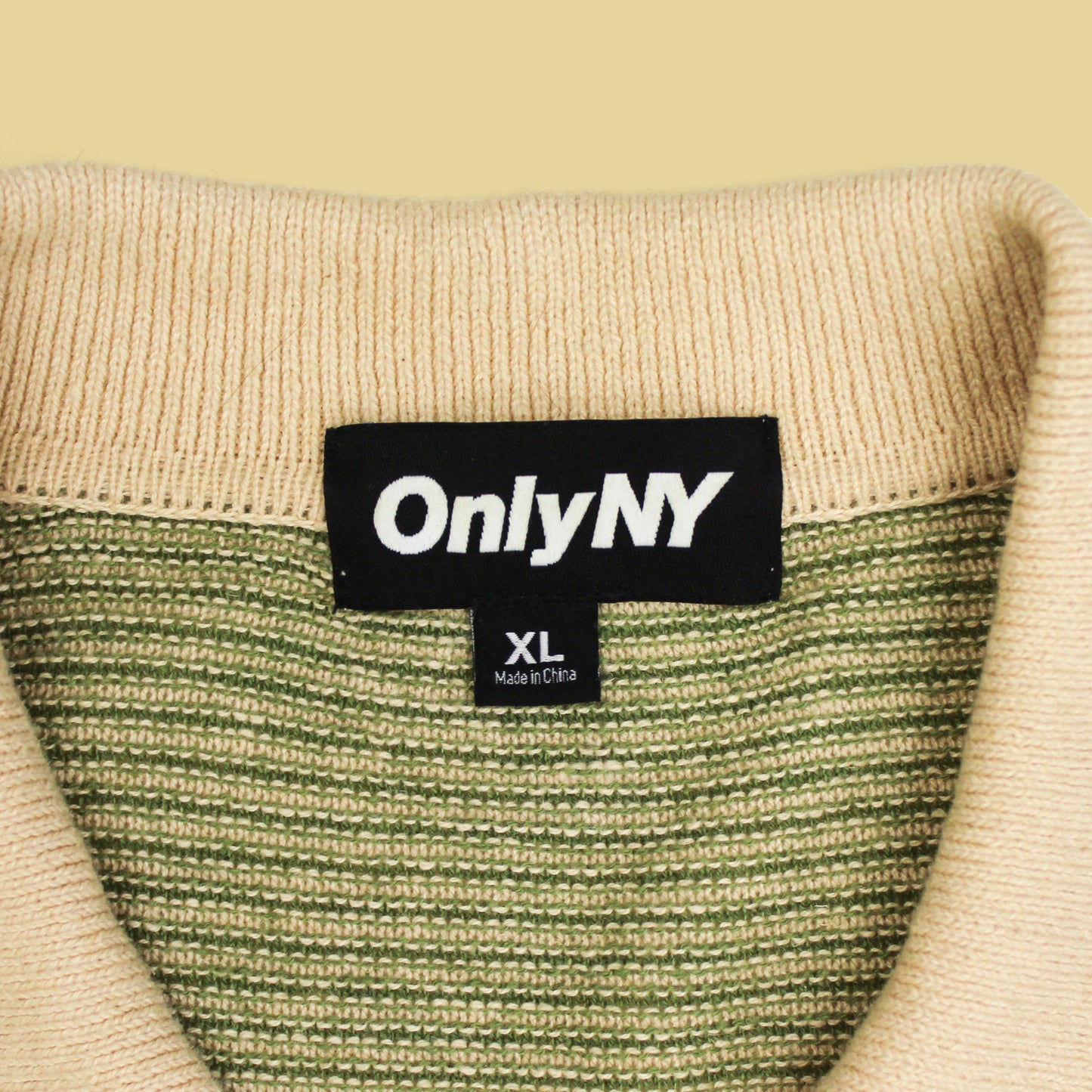 OnlyNY Striped Cotton Linen Knit Polo Shirt