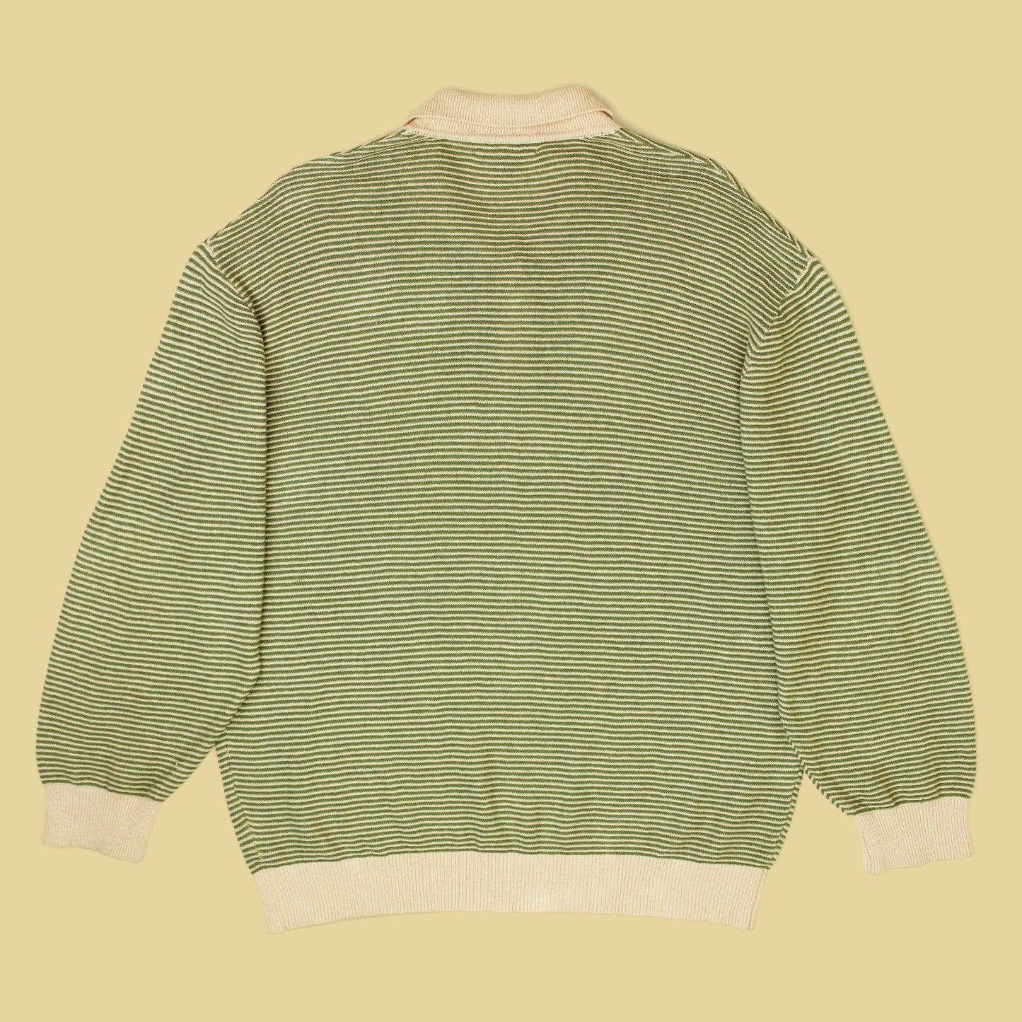 OnlyNY Striped Cotton Linen Knit Polo Shirt